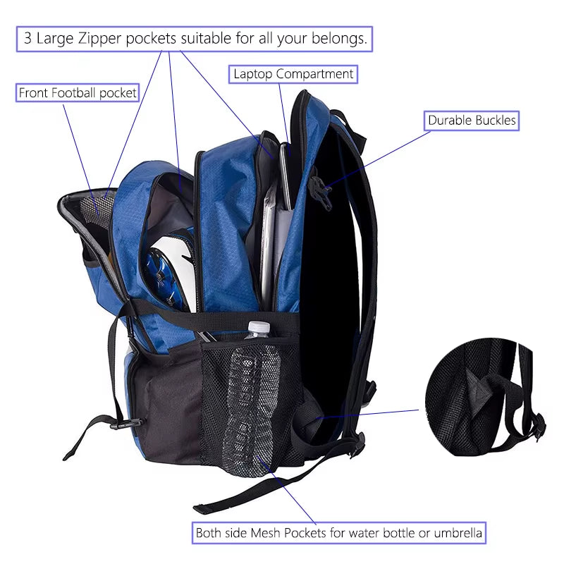 Youth Soccer Bag - Soccer Backpack & Bags for Basketball, Volleyball & Football Includes Separate Cleat and Shoes Compartment