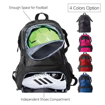 Youth Soccer Bag - Soccer Backpack & Bags for Basketball, Volleyball & Football Includes Separate Cleat and Shoes Compartment